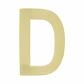 Perfectpatio 4 in. Brass Floating House Letter D, Polished Brass PE2757399